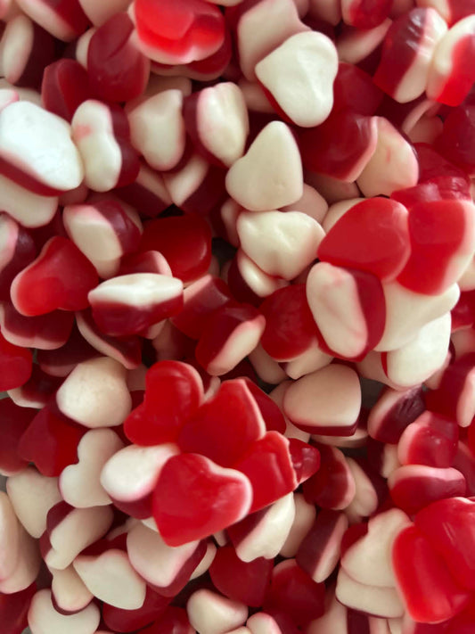 Petits coeurs fraise crème
